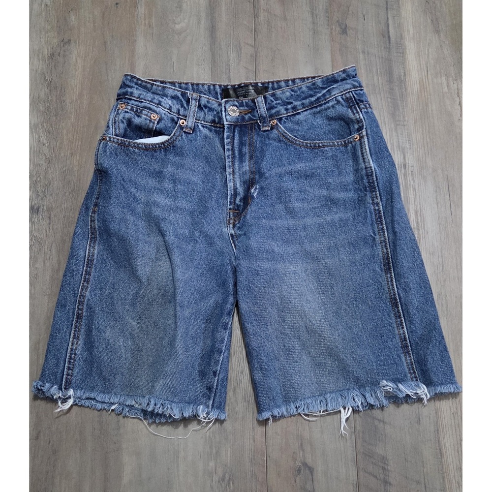 Monkey Ride Jeans Women Sz 1 (25" Waist) Blue Denim Cutoff Shorts W/ 7" Inseam